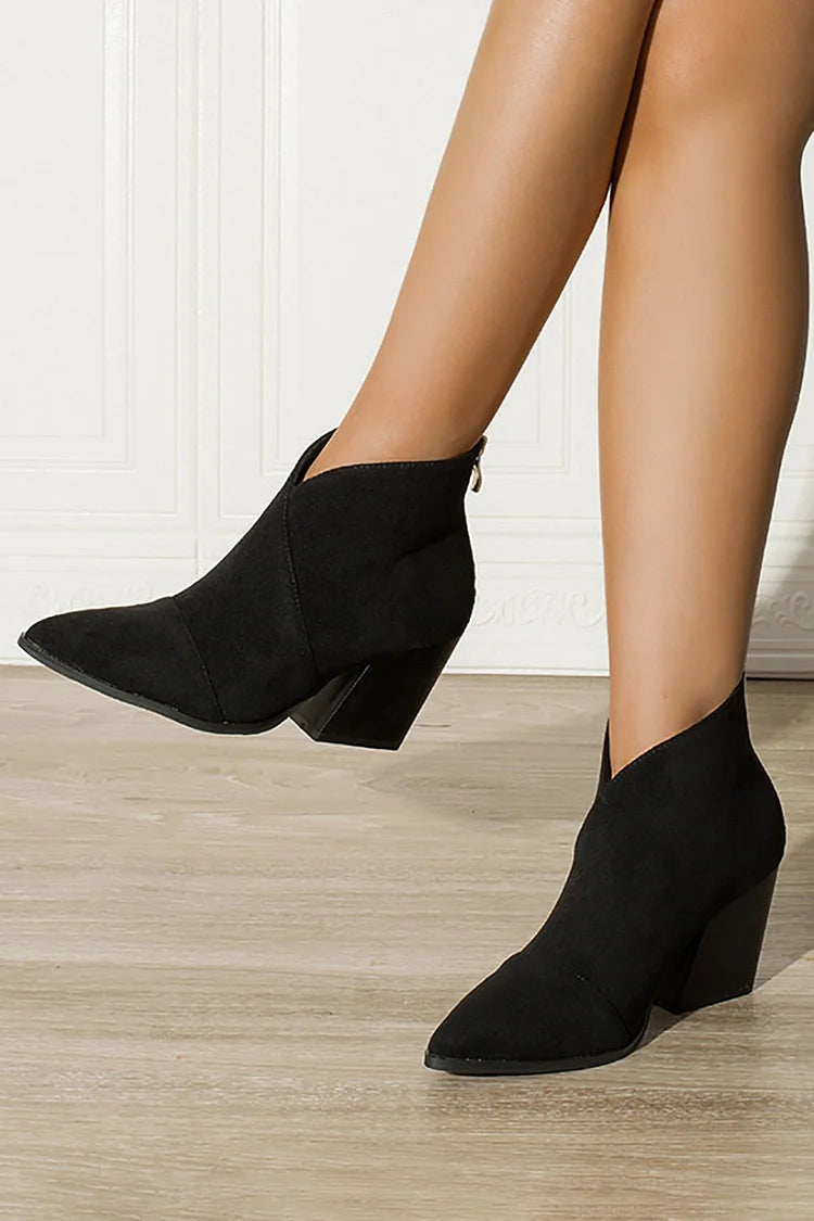 SPETSIG ANKELBOOT MED SUEDE-EFFEKT