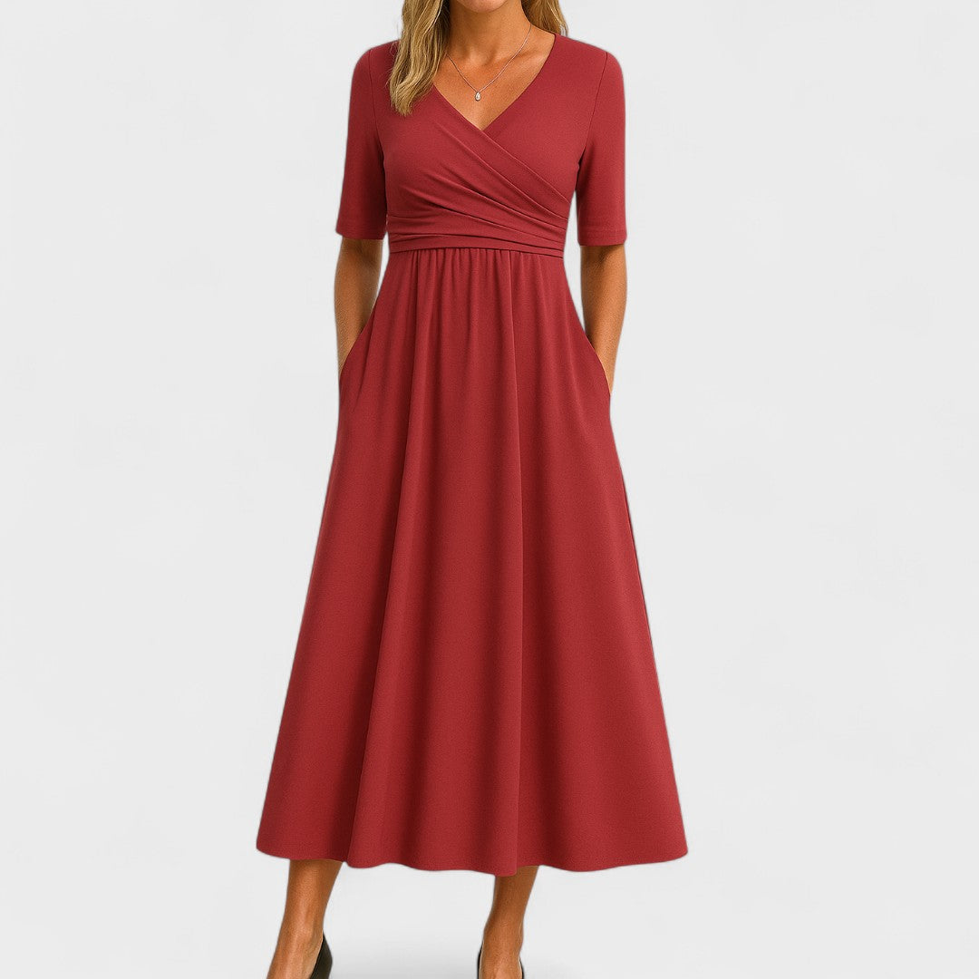 Aleksandra - Elegant Midi Klänning