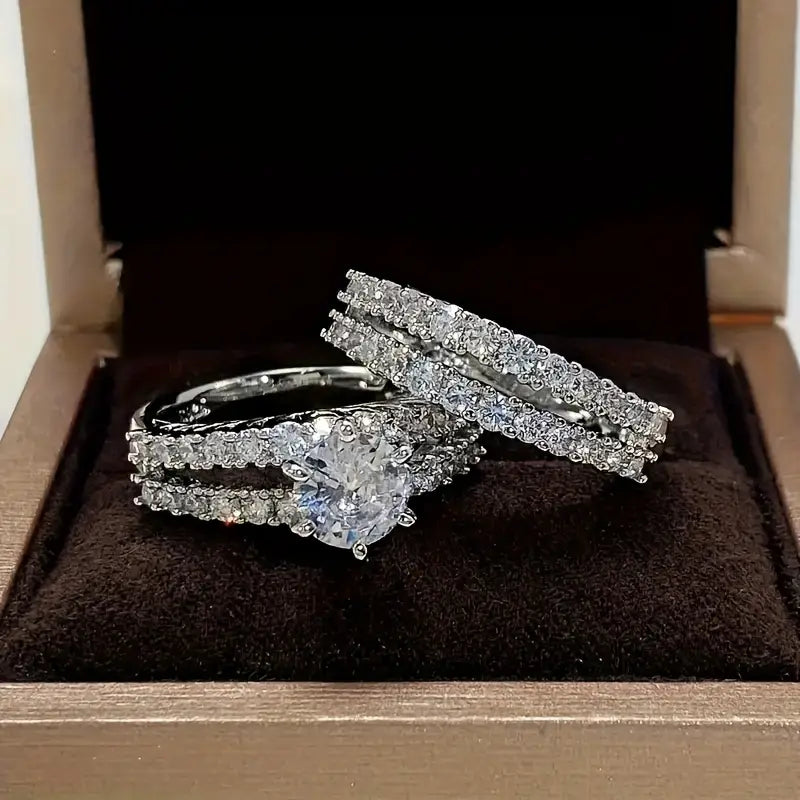 Elegant Evig Strålande Guld Ring Set