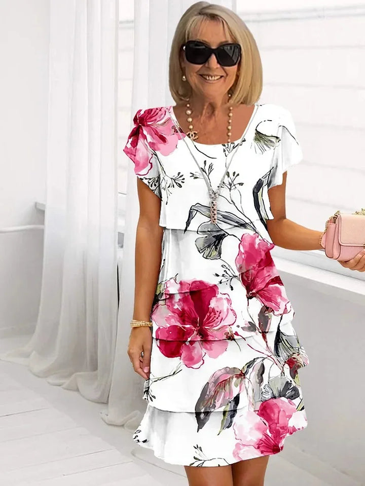 AGNES | ELEGANT VOLANG CHIFFONKLÄNNING