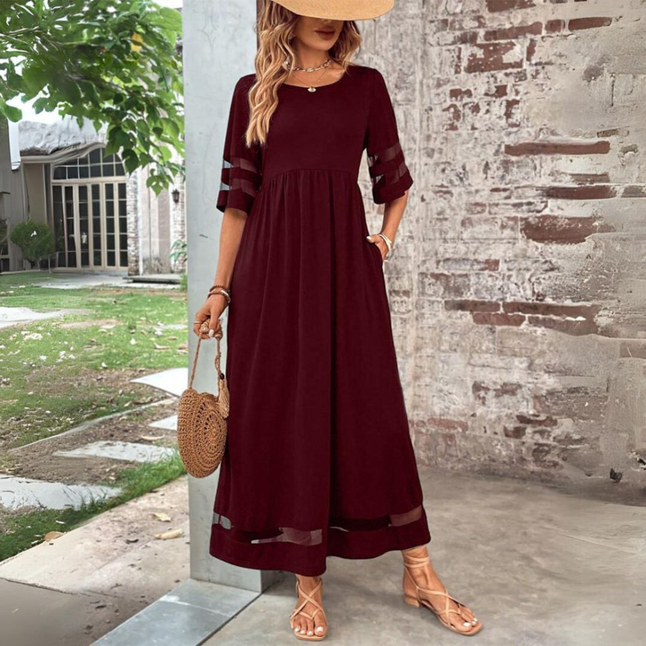 Aubrey Midi Dress Med Flytande Kjol Svart