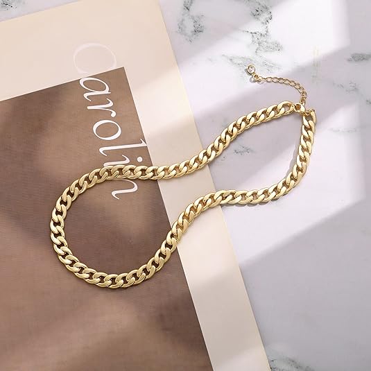 Sofistikerad Chunky Guld Cuban Länk Halsband