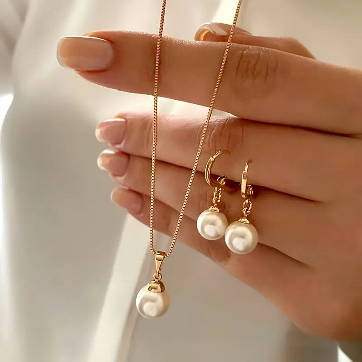 Elegant Guldgrace Pärlsmyckeset