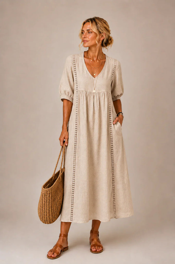 INGRID midiklänning Beige