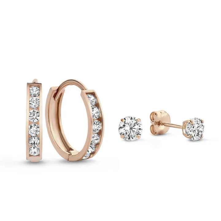 Elegant Dara Brillane Guldsten Örhängen Set